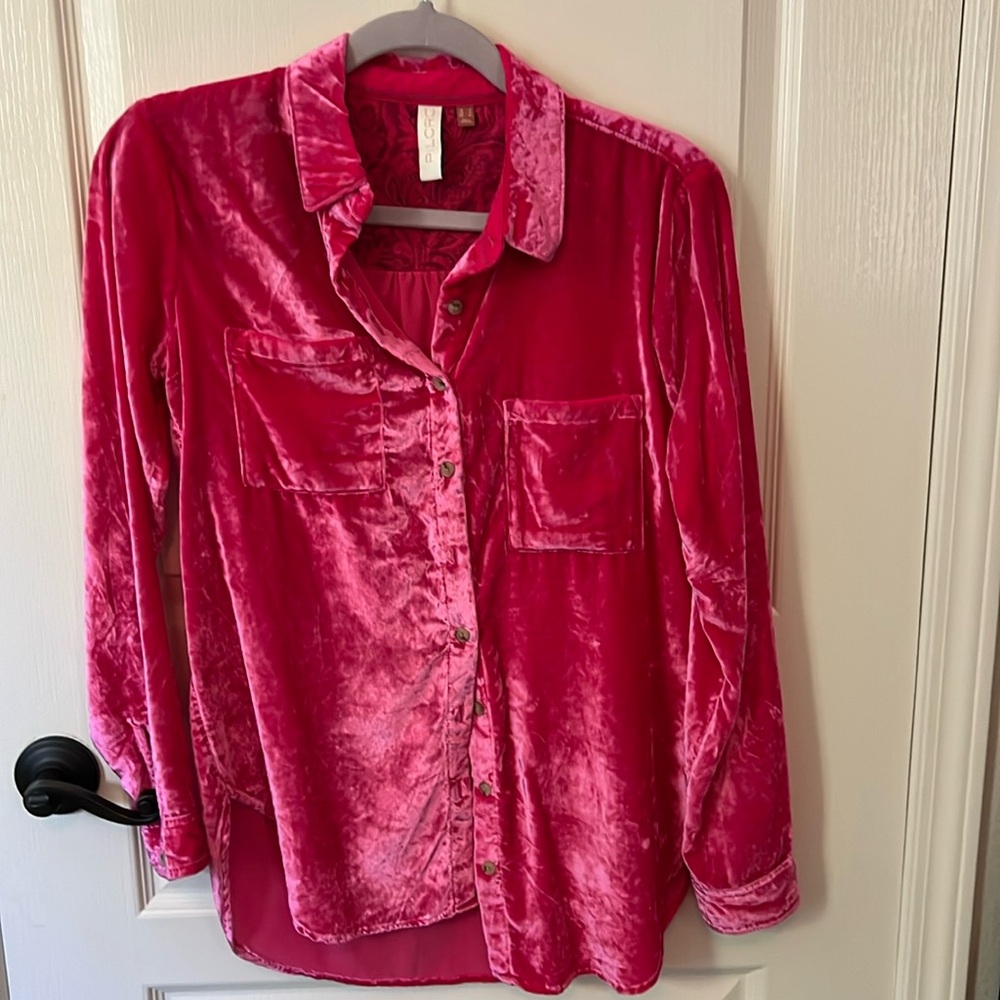 Pilcro Anthropologie velvet top